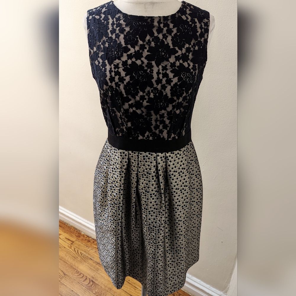 Taylor Black and Gold Cocktail Dress Size 8